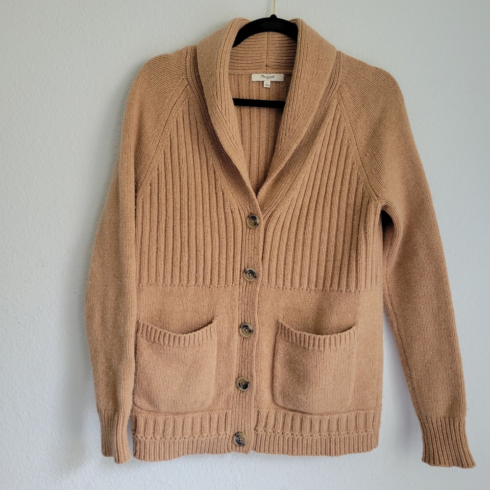 Madewell Camel Button-Up Cardigan